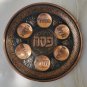Old Vintage Copper Passover Tray Plate Judaica Jerusalem Wall Hanging Excellent