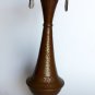 Vintage 50's Handmade Israel Arts & Crafts Hammered Copper Vase w/ Brass Handles