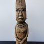 Antique Hand Carved Moai Alien African Warrior Figurine Sculpture Wooden Art 14"