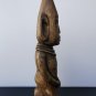 Antique Hand Carved Moai Alien African Warrior Figurine Sculpture Wooden Art 14"
