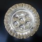 Antique Silver Plated Round Passover Tray Plate Jerusalem Israel