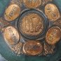 Antique Copper Hand Hammered Enamel Passover Tray Plate Jerusalem Israel Pesach