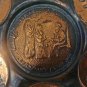 Antique Copper Hand Hammered Enamel Passover Tray Plate Jerusalem Israel Pesach