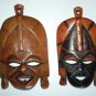 Pair of Old African Tribal Wooden Mask Hand Carved Wood Art Collectible Decor