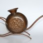 Handmade Israel Arts & Crafts Hammered Copper Vase on Stand Vintage 50's