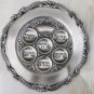 Novell Pewter Finish Passover Tray Plate Judaica Jerusalem Excellent Not Used