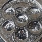 Antique Silver Plated Round Passover Tray Plate Jerusalem Not Used