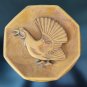 Hand Carved Decorative Wall Hanging Round Panel Wood Grouse
