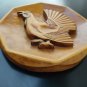 Hand Carved Decorative Wall Hanging Round Panel Wood Grouse