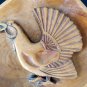 Hand Carved Decorative Wall Hanging Round Panel Wood Grouse
