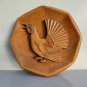 Hand Carved Decorative Wall Hanging Round Panel Wood Grouse
