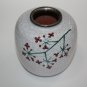 Old Vintage Karlsruhe Majolica Crackle Silver Rim Vase Hand Painted Glazed 50's