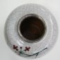 Old Vintage Karlsruhe Majolica Crackle Silver Rim Vase Hand Painted Glazed 50's