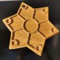 Six Corners Star Wooden Trinket Jewelry Box Hand Made Home Design Rare 10"