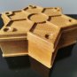 Six Corners Star Wooden Trinket Jewelry Box Hand Made Home Design Rare 10"