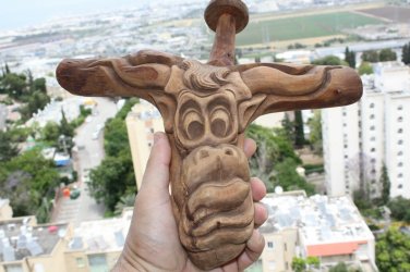 Wooden Hand Carved Candle Holder Face Wood Art Wall Hanging Rustic Home Decor