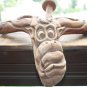 Wooden Hand Carved Candle Holder Face Wood Art Wall Hanging Rustic Home Decor