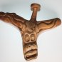 Wooden Hand Carved Candle Holder Face Wood Art Wall Hanging Rustic Home Decor