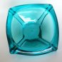 Vintage Murano Hand Blown in Italy Aquamarine Blue Glass Bowl Heavy Ashtray  9"