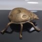 Vintage Brass Ashtray Trinket Box Scarab Ladybug Beetle Bug Hinged Lidded Heavy