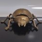 Vintage Brass Ashtray Trinket Box Scarab Ladybug Beetle Bug Hinged Lidded Heavy