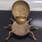 Vintage Brass Ashtray Trinket Box Scarab Ladybug Beetle Bug Hinged Lidded Heavy