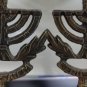 Pair of Menorah Candle Holders with Jerusalem Inscription Israel 60's Holy Land