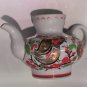 Russian USSR Lomonosv Porcelain Tea Pot with Gold Rooster Design LFZ no Lid