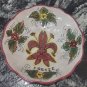 1990s Vintage Firenze Italy Decorative Plate Hand Painted Fleur de Lis