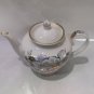 Vintage Lomonosov Tea Pot LFZ Porcelain Floral Teapot Gray White Gold Pearl