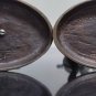 Pair of Brass & Enamel Menorah Candle Holders Israel 60's Holy Land Candlesticks