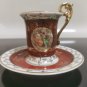 Rare Vintage Set Germany GDR Porcelain Demitasse Cups & Saucer Moccha Gold