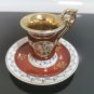 Rare Vintage Set Germany GDR Porcelain Demitasse Cups & Saucer Moccha Gold