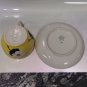 Soviet USSR Gorodnitsa Porcelain Yellow with Flowers Cup & Saucer 1955-59