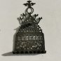 Antique Hanukkah Menorah Judaica Moroccan Brass Hanging Oil Lamp