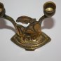 Stylized Modernistic Jewish Israeli 2 Branch Sabbath Solid Brass Candlestick