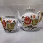 Vintage Soviet TeaPot and Creamer Lomonosov LFZ USSR Handpainted Flowers