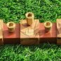 VTG Olive Wood Brass Menorah Designed By Ma Yafith Made In Israel