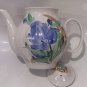 Vintage Imperial Porcelain Tea Pot Dulevo Handpainted Flowers and Gold USSR 1992