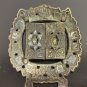 Antique 40's Brass Enamel Judaica Hanukkah Menorah Lamp Israel Jerusalem
