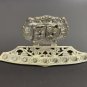 Antique 40's Brass Enamel Judaica Hanukkah Menorah Lamp Israel Jerusalem