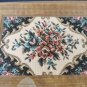 Vintage Rectangle Leather Jewelry Box with Embroidered Flowers Ornament