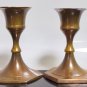 Pair of Small Brass Menorah Candle Holders Israel 60's Holy Land Candlesticks