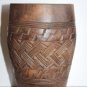 Pair of Primitive Vessels Cups African Kuba Tribal Carved Palm Wood D.R. Congo