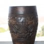 Pair of Primitive Vessels Cups African Kuba Tribal Carved Palm Wood D.R. Congo