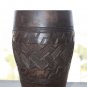 Pair of Primitive Vessels Cups African Kuba Tribal Carved Palm Wood D.R. Congo