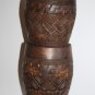 Pair of Primitive Vessels Cups African Kuba Tribal Carved Palm Wood D.R. Congo