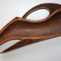 Large Wood Carved African Art Bowl Tray Zaire Signed