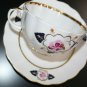 Tea Cup and Saucer Lomonosov Imperial Porcelain LFZ Gold and Flowers Hand Paint