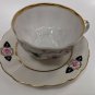 Tea Cup and Saucer Lomonosov Imperial Porcelain LFZ Gold and Flowers Hand Paint